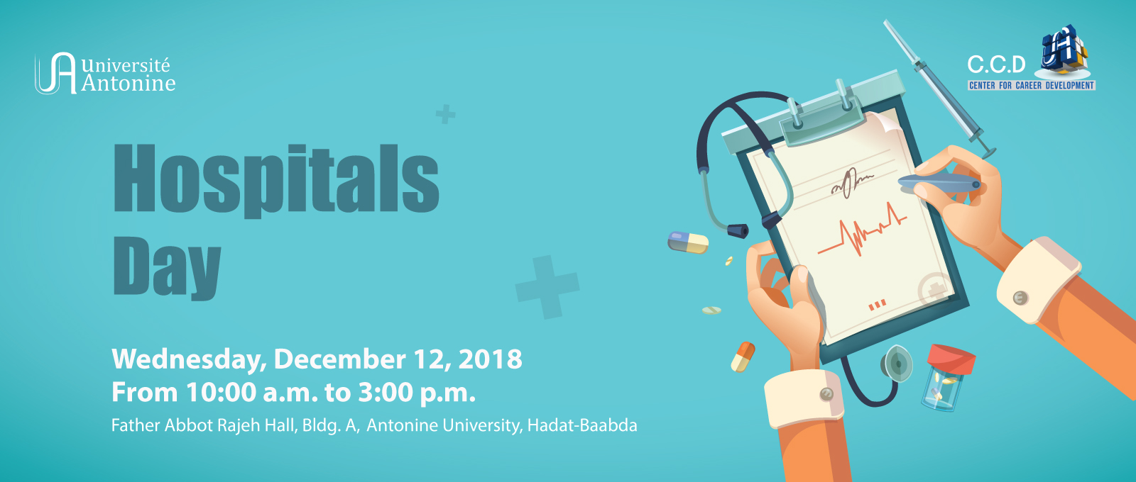 Le Bureau d’Insertion Professionnelle (B.I.P) en collaboration avec le Département des sciences infirmières organise “la journée des hôpitaux”